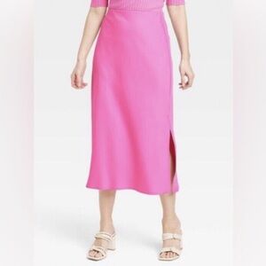 Target NWT Women’s Midi A-line Slip Skirt- A New Day. Pink. Size small